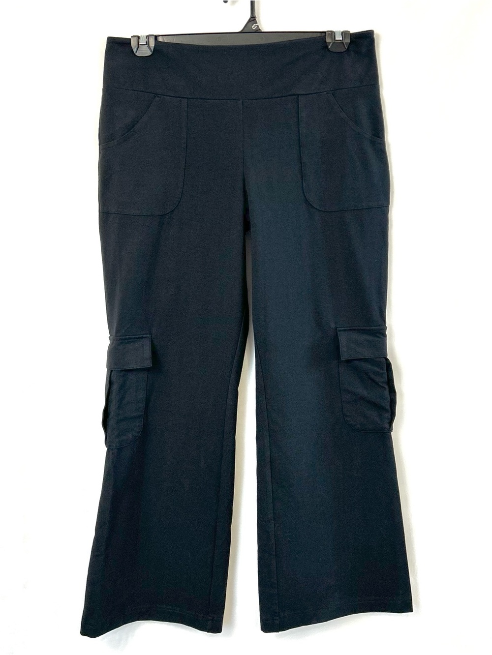 New Women with Control Black Tummy Control Boot Cut Cargo pants / Petite Large